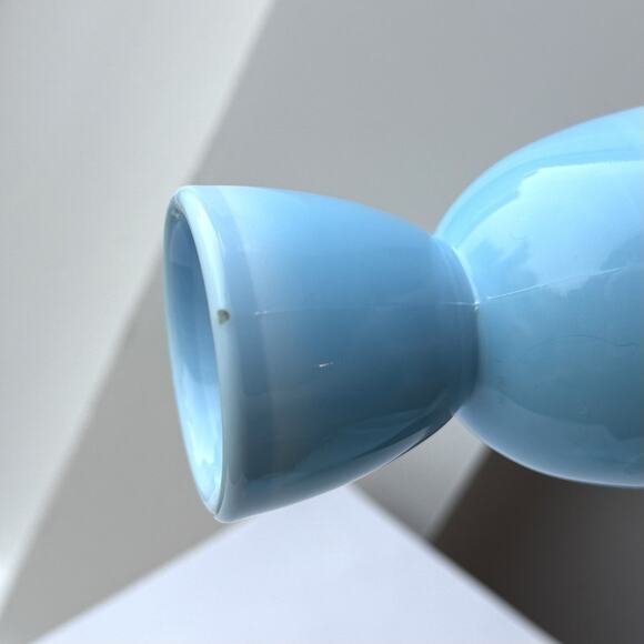 McKee Glass Chalaine Delphite Robin Egg Blue Double Egg Cups Set Of 2 - Picture 8 of 10